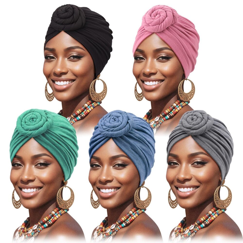 2221 Knotted Headwraps African Turban Pre-Tied Twisted Turbans Caps Head